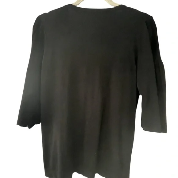 Weekend Max Mara Black three quarter Long Sleeve V-Neck Top - Picture 2 of 3